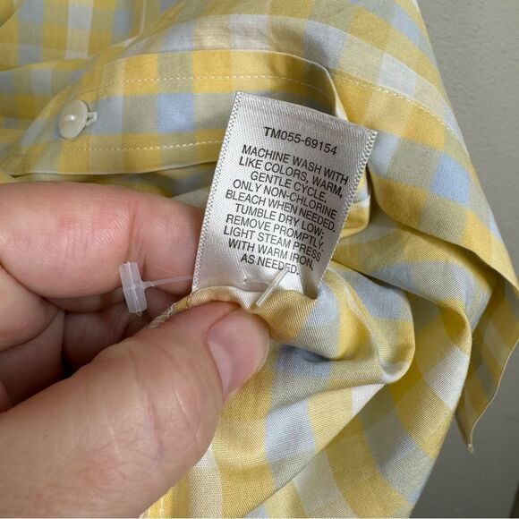 Pendleton Women’s Plaid Sleeveless Button Front Shirt Blue Yellow Size XL - Picture 8 of 8